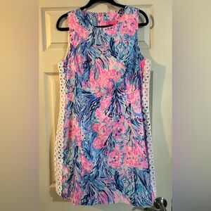 Lilly Pulitzer Mila Stretch A Line Dress Pink and Blue